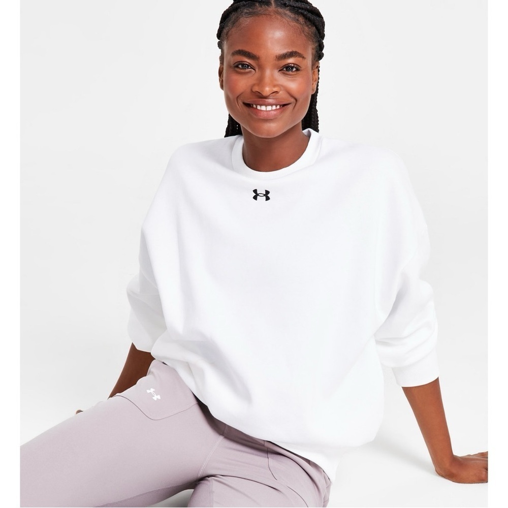 NWT Under Armour Women's Rival Oversized Maroon Sweatshirt Size XL